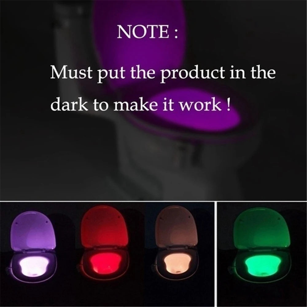 Toilet Night Light Motion Sensor 8/16Colors Waterproof