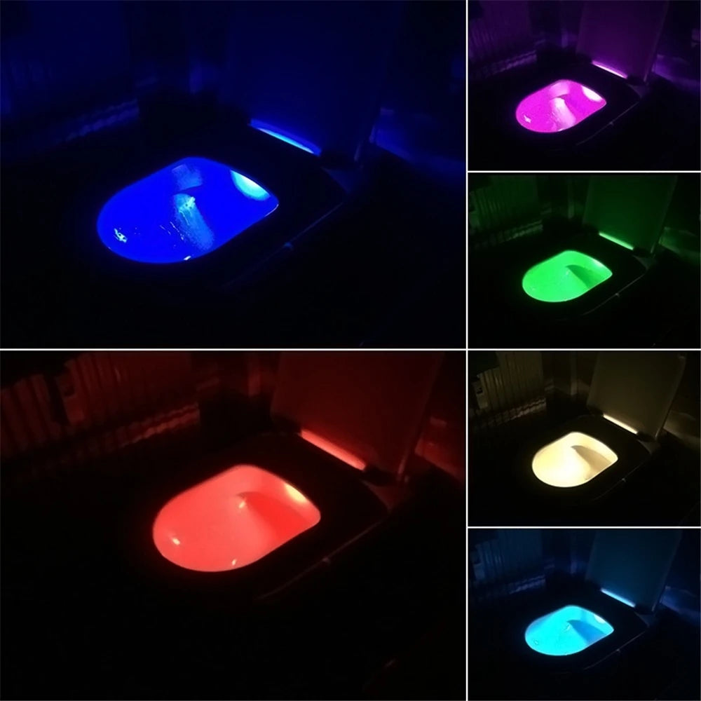 Toilet Night Light Motion Sensor 8/16Colors Waterproof