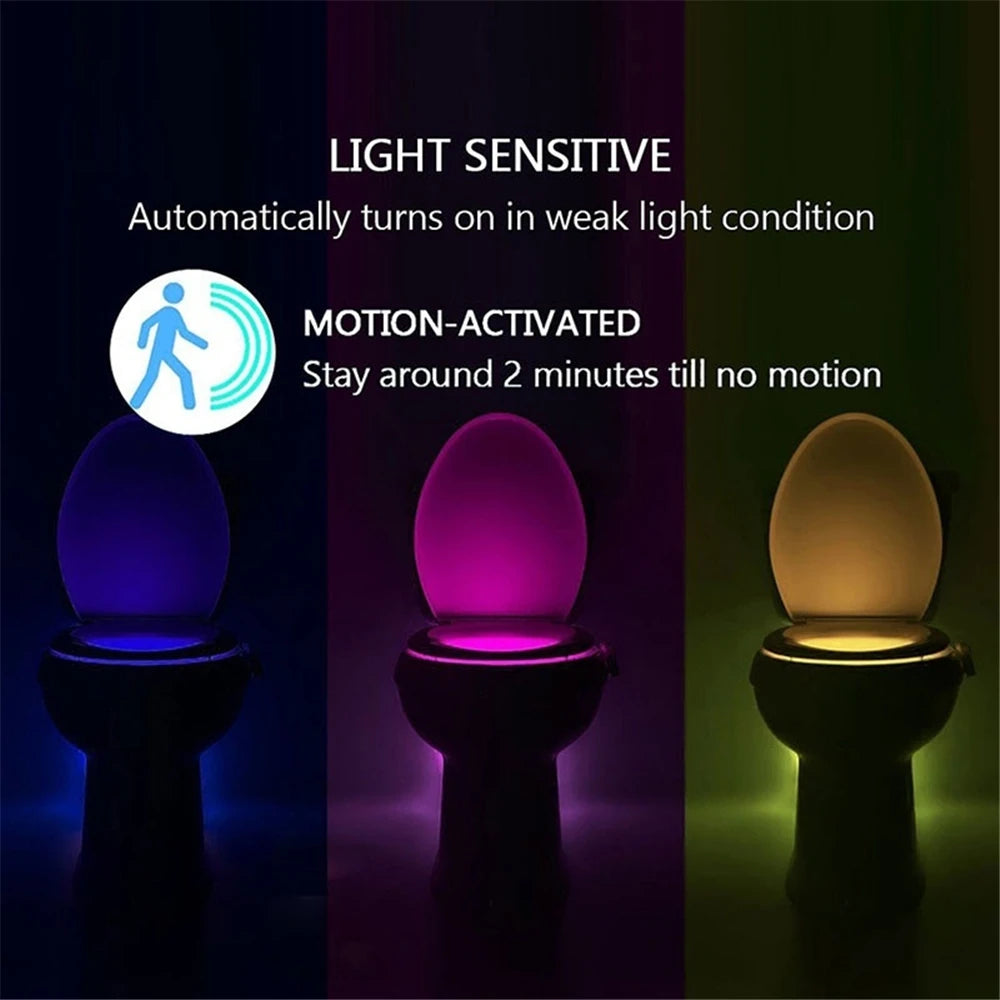 Toilet Night Light Motion Sensor 8/16Colors Waterproof