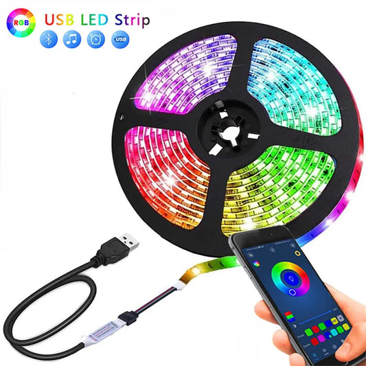 LED Strip Light Color USB RGB Tpae Bluetooth LED Decoration 5050 5m 10m 15m 20m 30m TV LED Backlight